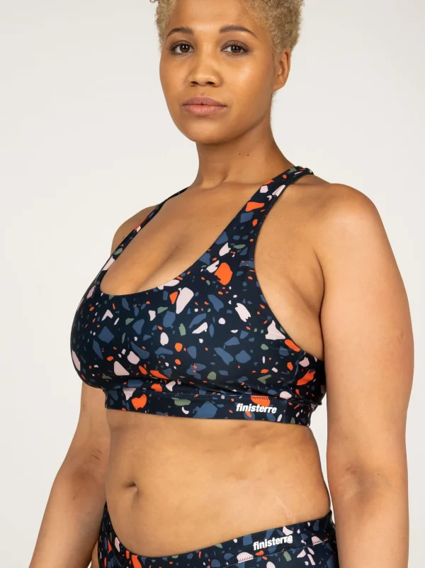 Swimwear & Bikinis*Finisterre Anella Reversible Crop Bikini Top Microplastics Print / Forest