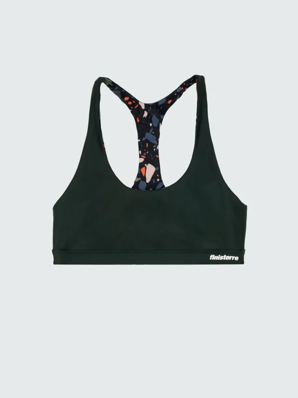 Swimwear & Bikinis*Finisterre Anella Reversible Crop Bikini Top Microplastics Print / Forest