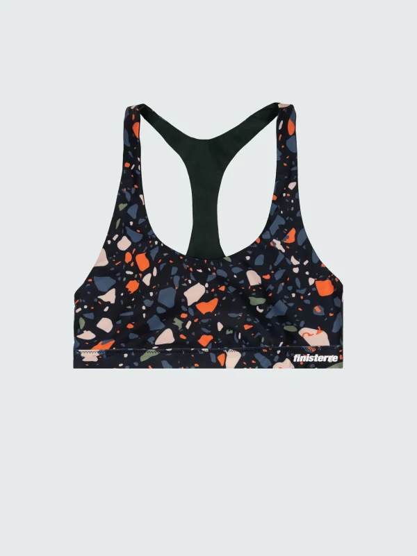 Swimwear & Bikinis*Finisterre Anella Reversible Crop Bikini Top Microplastics Print / Forest