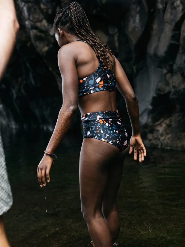 Swimwear & Bikinis*Finisterre Anella Reversible High Waist Bikini Pant Microplastics Print / Forest