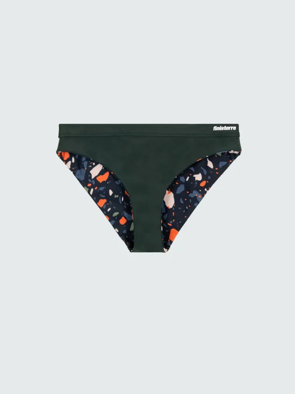 Swimwear & Bikinis*Finisterre Anella Reversible Mid Rise Bikini Pant Microplastics Print / Forest