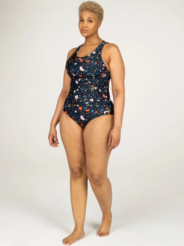 Swimwear & Bikinis*Finisterre Anella Reversible Swimsuit Microplastics Print / Forest