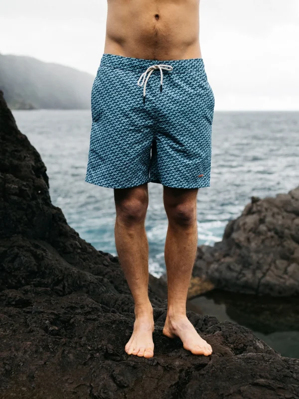 Swimwear*Finisterre Atlas Swim Shorts Navy / Sky Print