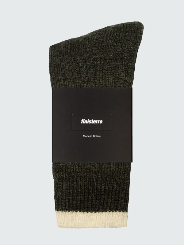 Socks*Finisterre Bosun Sock Khaki/Ecru