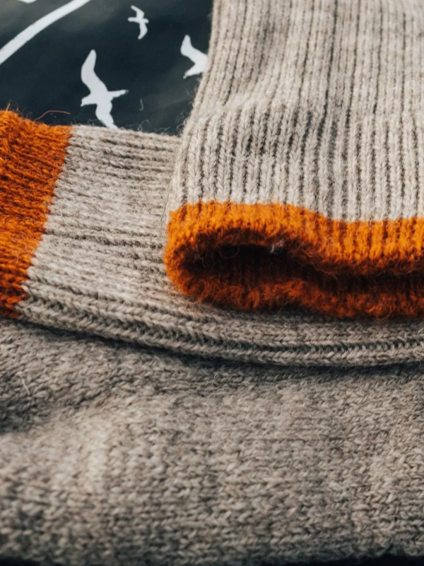 Socks*Finisterre Bosun Sock Oatmeal/Burnt Orange