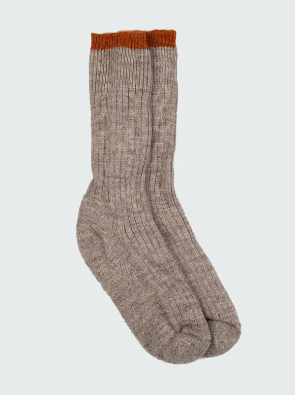 Socks*Finisterre Bosun Sock Oatmeal/Burnt Orange