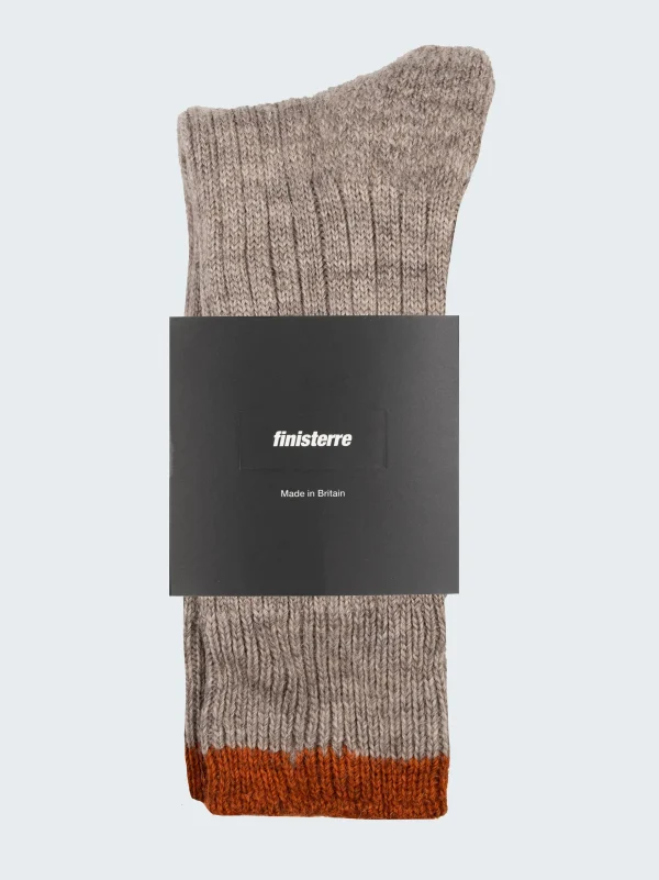 Socks*Finisterre Bosun Sock Oatmeal/Burnt Orange