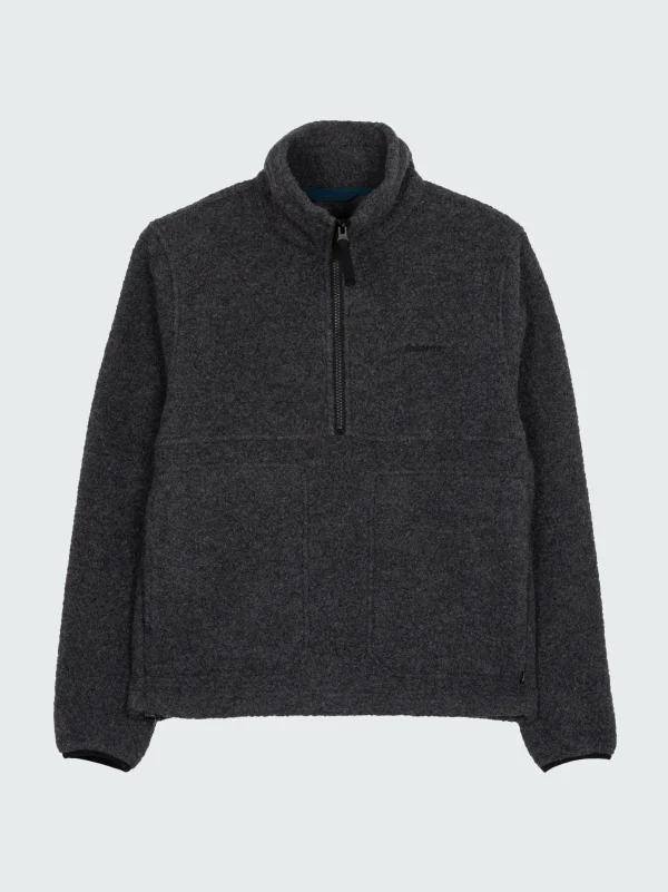 Jackets*Finisterre Budock Wool Smock Fleece Charcoal Marl