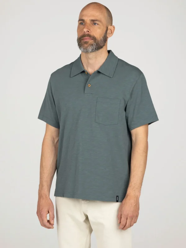 Shirts*Finisterre Channel Polo Shirt Deep Sea