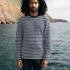 T-Shirts*Finisterre Channel Stripe Long Sleeve T-Shirt Navy / Ecru