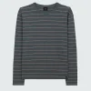 T-Shirts*Finisterre Channel Stripe Long Sleeve T-Shirt Deep Sea / Shell