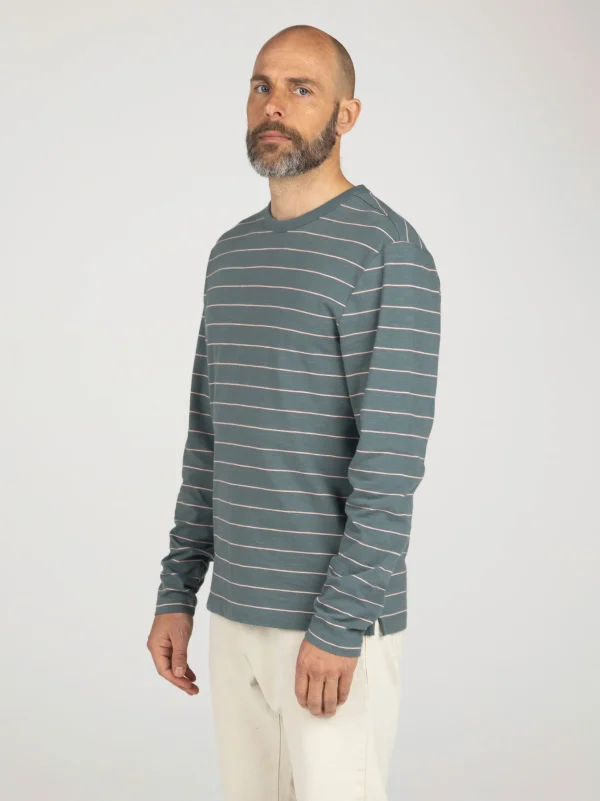 T-Shirts*Finisterre Channel Stripe Long Sleeve T-Shirt Deep Sea / Shell