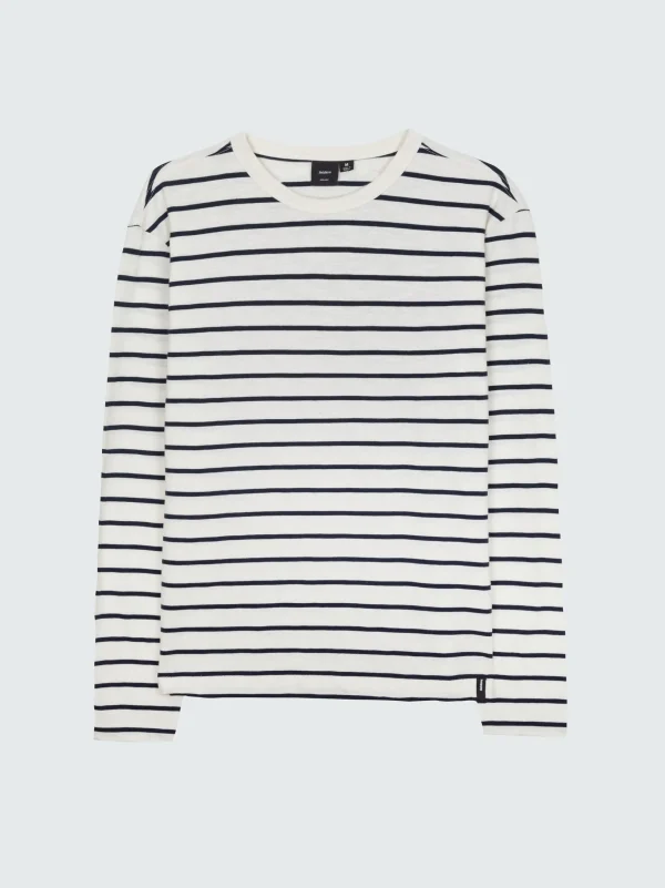 T-Shirts*Finisterre Channel Stripe Long Sleeve T-Shirt Ecru / Navy