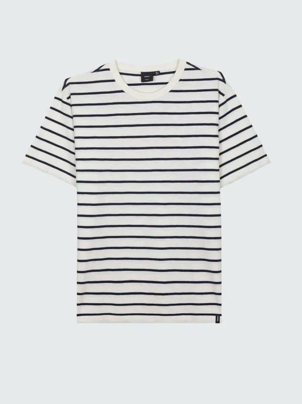 T-Shirts*Finisterre Channel Stripe T-Shirt Ecru / Navy