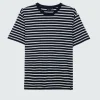 T-Shirts*Finisterre Channel Stripe T-Shirt Navy / Ecru