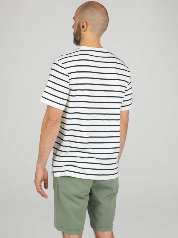 T-Shirts*Finisterre Channel Stripe T-Shirt Ecru / Navy