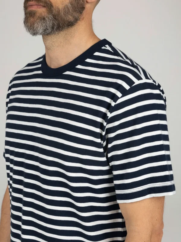 T-Shirts*Finisterre Channel Stripe T-Shirt Navy / Ecru