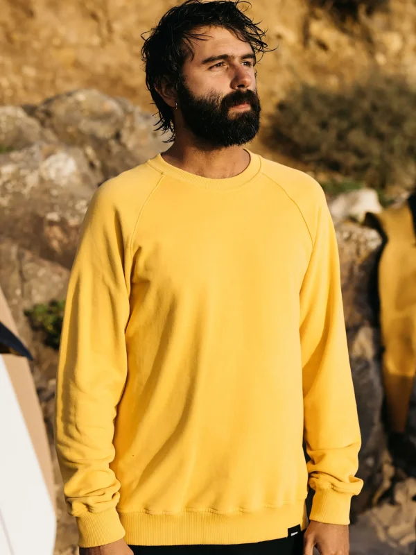 Sweatshirts & Hoodies*Finisterre Coho Sweatshirt Faded Yellow