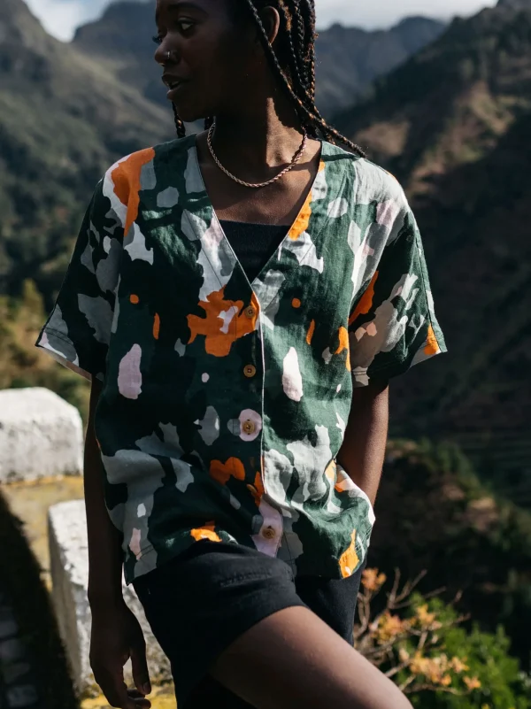 Tops & T-Shirts*Finisterre Cove Linen Shirt Camo Print