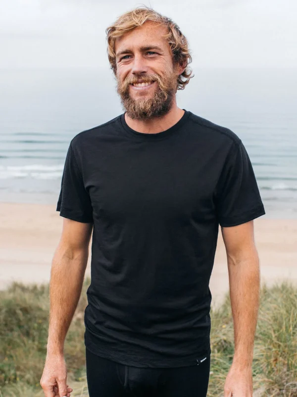 Base Layers & Underwear*Finisterre Eddy Short Sleeve Merino Wool Base Layer T-Shirt Black