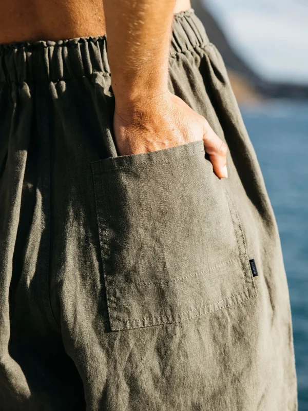 Trousers & Jeans*Finisterre Fawkes Linen Trouser Dark Olive