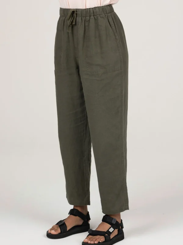 Trousers & Jeans*Finisterre Fawkes Linen Trouser Dark Olive