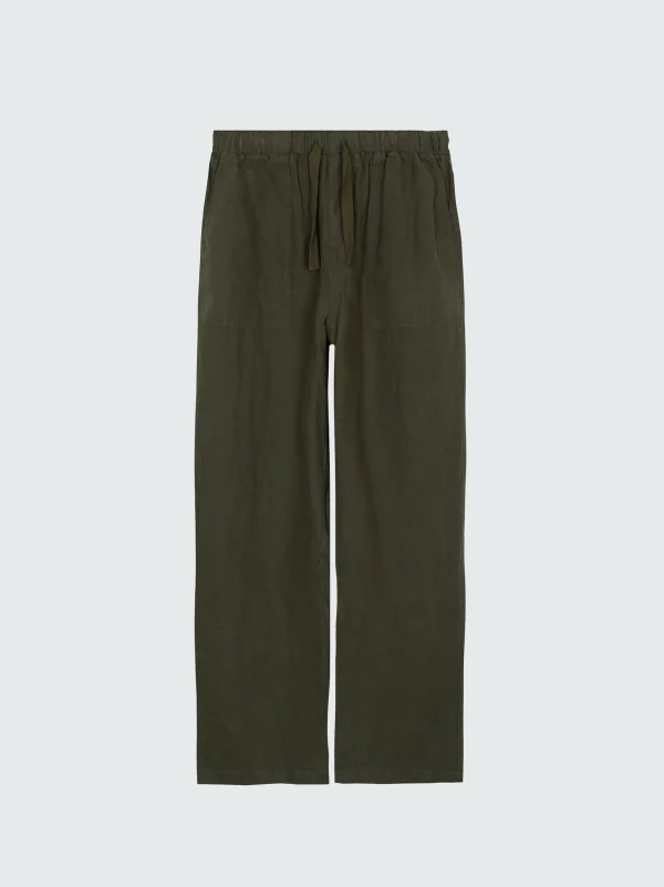 Trousers & Jeans*Finisterre Fawkes Linen Trouser Dark Olive