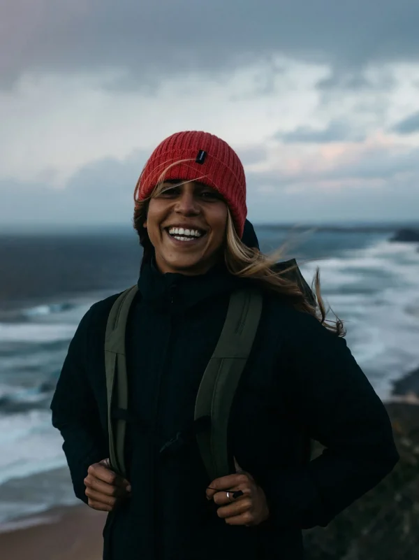 Hats, Caps & Beanies*Finisterre Fisherman Beanie Coral Red