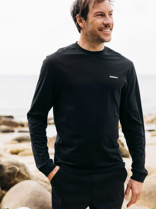 T-Shirts*Finisterre Harlyn Logo Long Sleeve T-Shirt Black