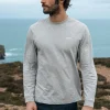 T-Shirts*Finisterre Harlyn Logo Long Sleeve T-Shirt Grey Marl