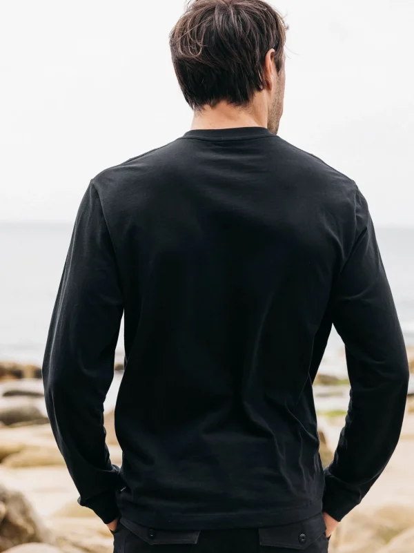 T-Shirts*Finisterre Harlyn Logo Long Sleeve T-Shirt Black