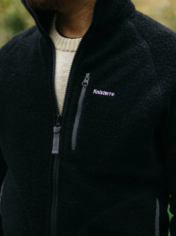 Fleece*Finisterre Hegen Full Zip Wool Fleece Black