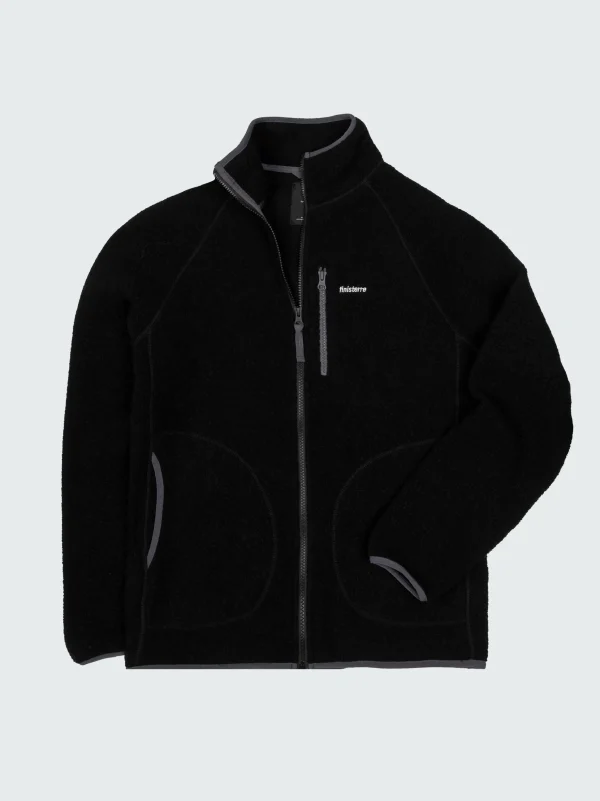 Fleece*Finisterre Hegen Full Zip Wool Fleece Black