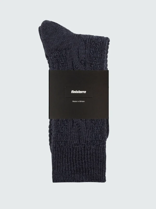 Socks*Finisterre Korson Cable Sock Navy