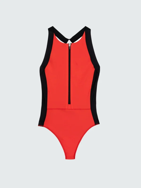 Swimwear & Bikinis*Finisterre Neuvya 1/2 Zip Swimsuit Coral Red / Black