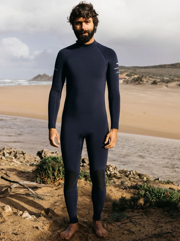 Swimwear*Finisterre Nieuwland 3/2 Yulex® Back Zip Wetsuit Ink / Manuka