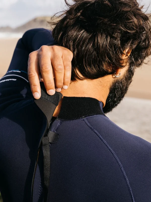 Swimwear*Finisterre Nieuwland 3/2 Yulex® Back Zip Wetsuit Ink / Manuka