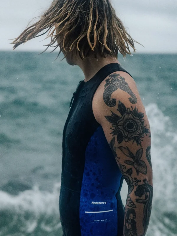 Wetsuits*Finisterre Nieuwland 2E Yulex® Long Jane Swimsuit Ink/Lapis