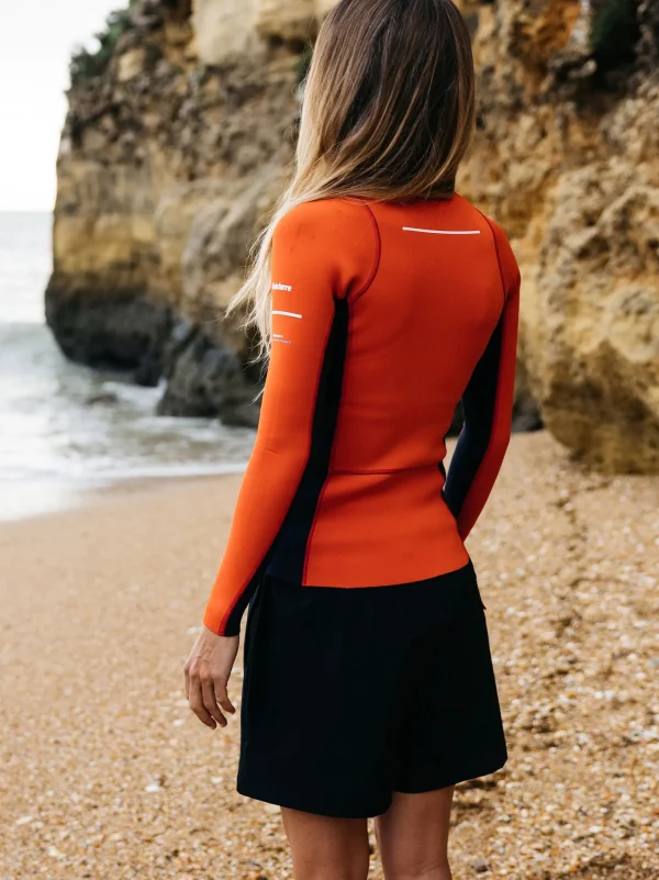 Wetsuits*Finisterre Nieuwland 2E Yulex® Long Sleeve Top Flame / Ink