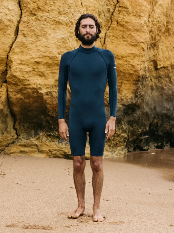 Wetsuits*Finisterre Nieuwland 2E Yulex® Long Sleeve Shorty Wetsuit Dark Ozone