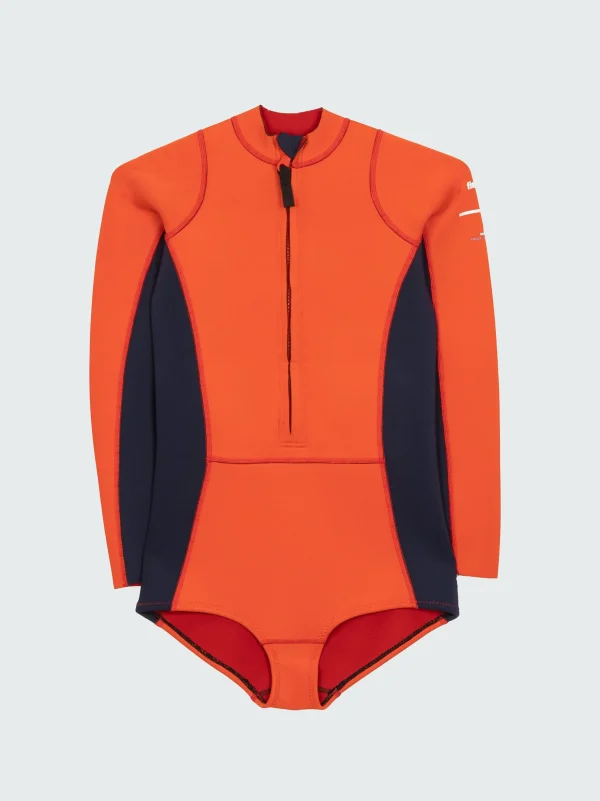 Swimwear & Bikinis*Finisterre Nieuwland 2E Yulex® Long Sleeve Swimsuit Flame / Ink