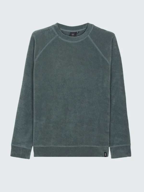 Sweatshirts & Hoodies*Finisterre Otis Towelling Crew Sweatshirt Deep Sea