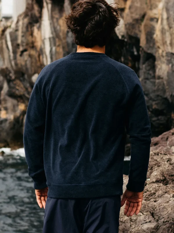 Sweatshirts & Hoodies*Finisterre Otis Towelling Crew Sweatshirt Navy