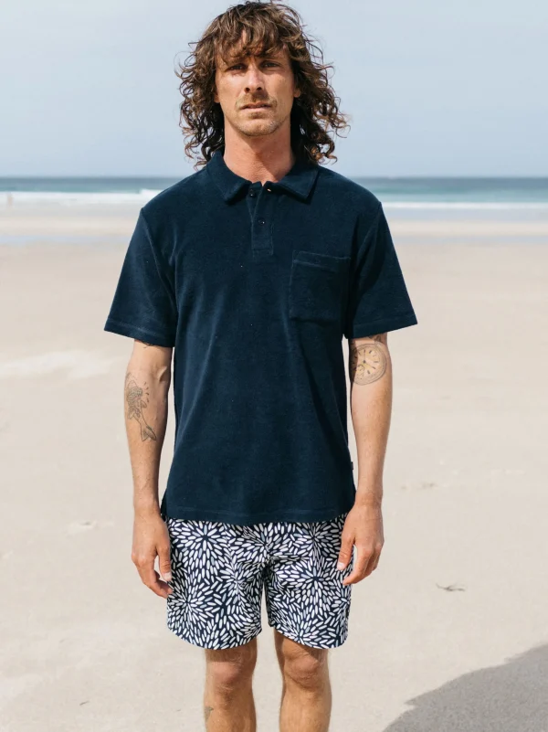 T-Shirts*Finisterre Otis Towelling Polo Shirt Navy