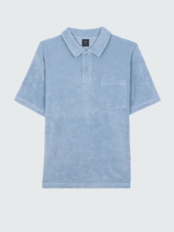 Shirts*Finisterre Otis Towelling Polo Shirt Sky