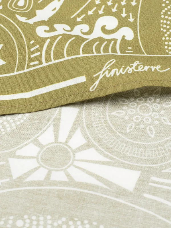 Scarves & Bandanas*Finisterre Printed Handkerchief Khaki/Ecru