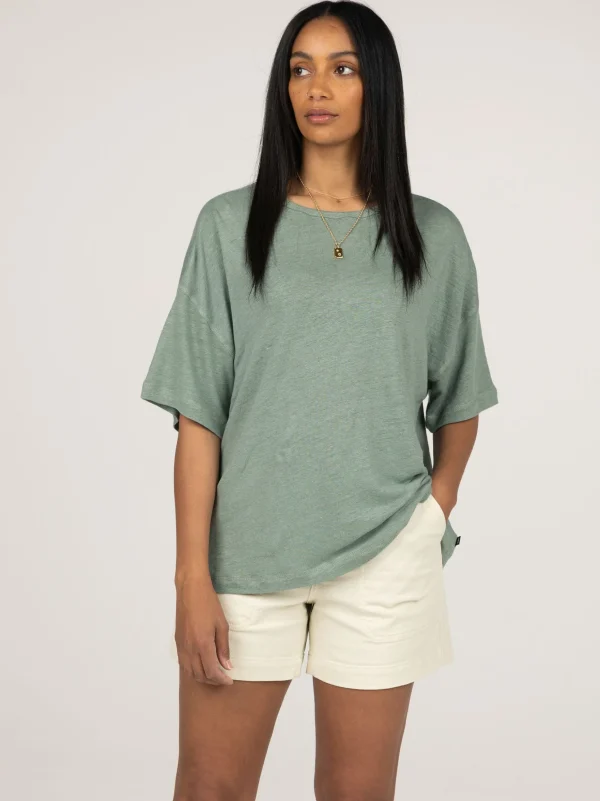 Tops & T-Shirts*Finisterre Riviera Linen T-Shirt Seaspray