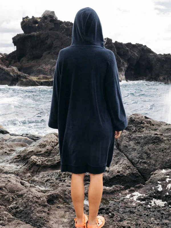 Changing Robes*Finisterre Robeston Towelling Dress Navy