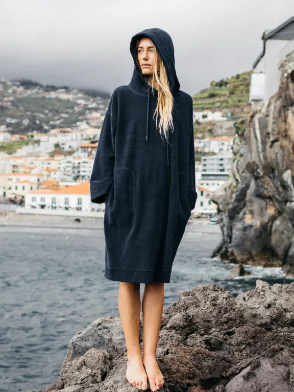 Changing Robes*Finisterre Robeston Towelling Dress Navy