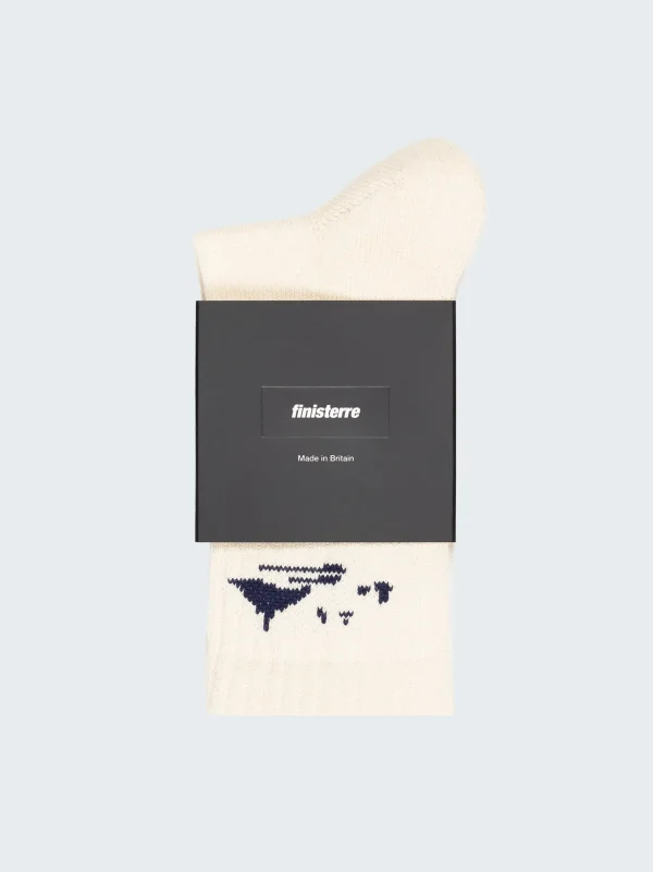 Socks*Finisterre Rossby Sports Sock Ecru/Navy